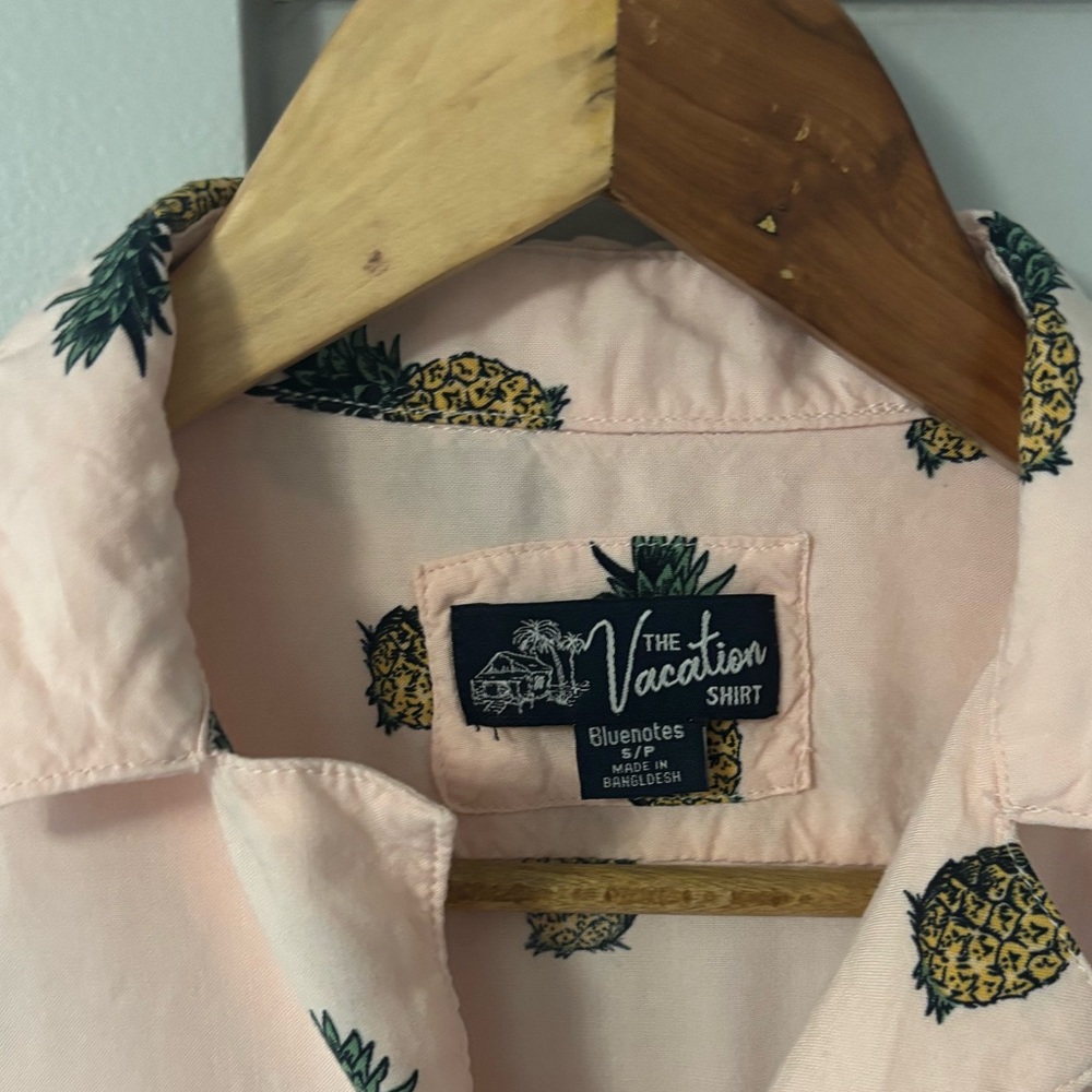 Pineapple Print Pink Viscose Shirt - Picture 5 of 8